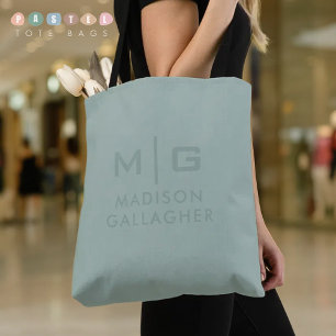 Bolsa Tote Cor Sólida Luz Suave Verde Musgo de Salvia Pastel