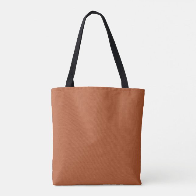 Bolsa Tote Cor Sólida Marrom Rust (Verso)