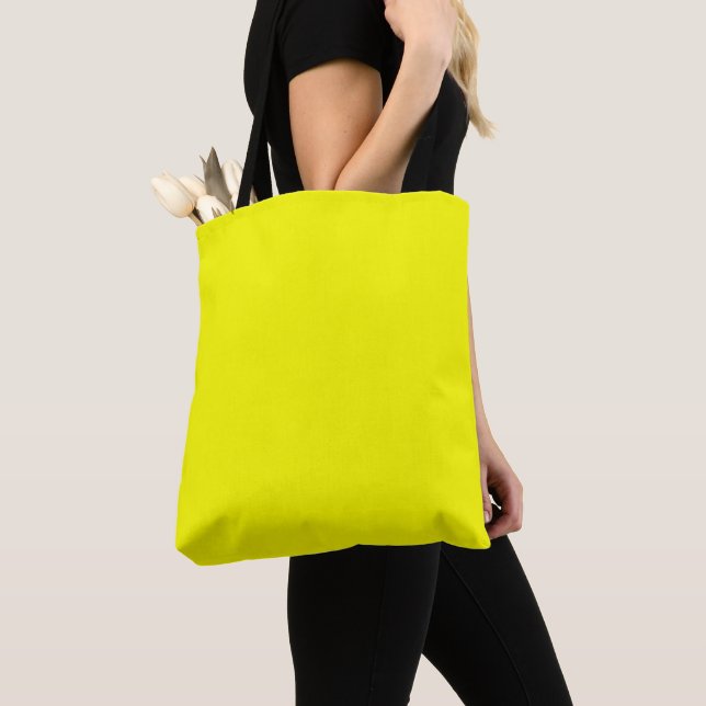 Bolsa Tote Cor Sólida Neon Amarelo (Close Up)