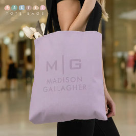 Bolsa Tote Cor Sólida Rosa Lavanda Pastel Roxo Luz Suave