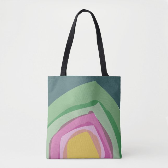 Bolsa Tote Cor verde-rosa moderna (Frente)