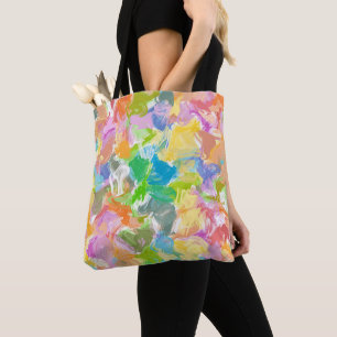 Bolsa Tote Cor Vibrante Padrão de Salpicos de Tinta de Verão