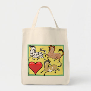 Bolsa Tote Coração à sacola do mantimento do pônei do cor
