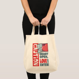 Bolsa Tote Coração aberta, amor pode entrar (Dia de os namora