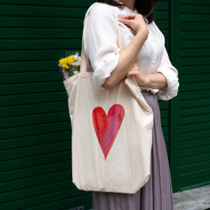 Bolsa Tote Coração aquosa minimalista
