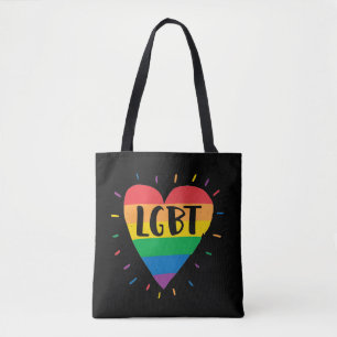Bolsa Tote Coração Arco-Íris LGBT