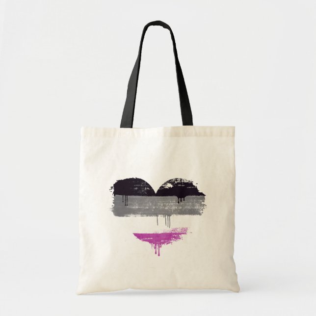 BOLSA TOTE CORAÇÃO ASEXUAL - AMOR ASEXUAL - (Frente)