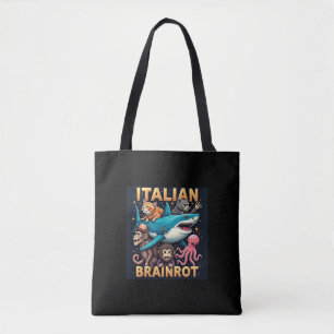Bolsa Tote Coração-Cérebro Italiano - Absurdo Colagem Animal