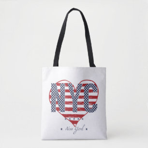 Bolsa Tote Coração da bandeira americana de NYC