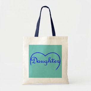 Bolsa Tote Coração da filha em azul