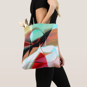 Bolsa Tote coração das linhas cristalinas misturadas na curva