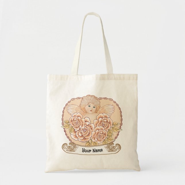 Bolsa Tote Coração de Anjo Querubim (Frente)