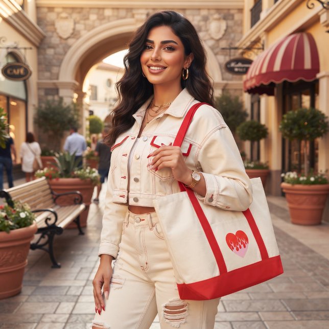 Bolsa Tote Coração de Fogo (Criador carregado)