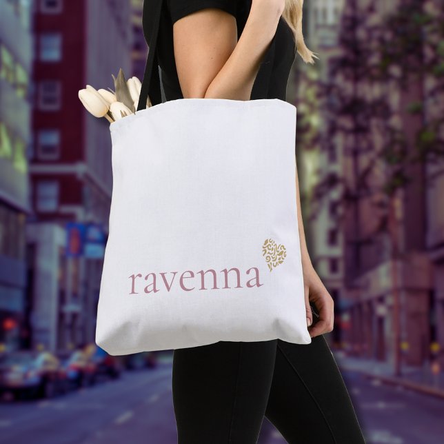 Bolsa Tote Coração de Leopardo Dourado com Nome Personalizado (Criador carregado)