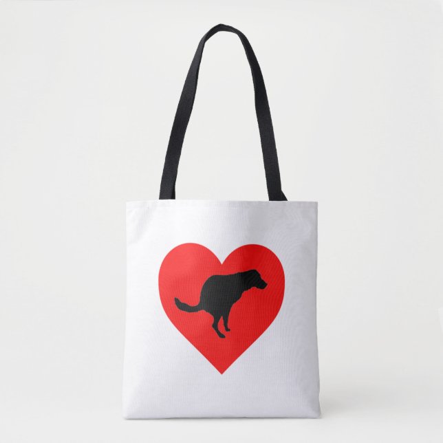 Bolsa Tote Coração de Poop Cão (Frente)