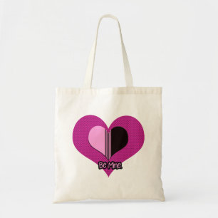 Bolsa Tote Coração de São Valentim Rosa e Preto Seja Meu