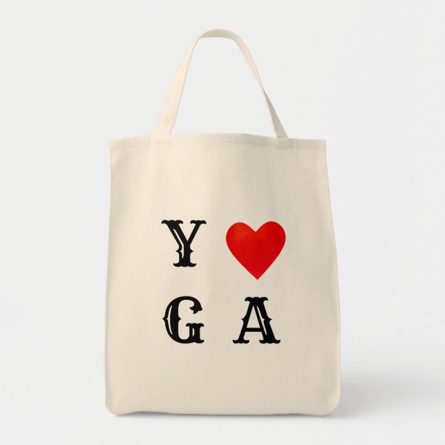 Bolsa Tote Coração de Yoga Moderno (Frente)