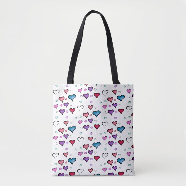 Bolsa Tote coração do dia de os namorados (Frente)