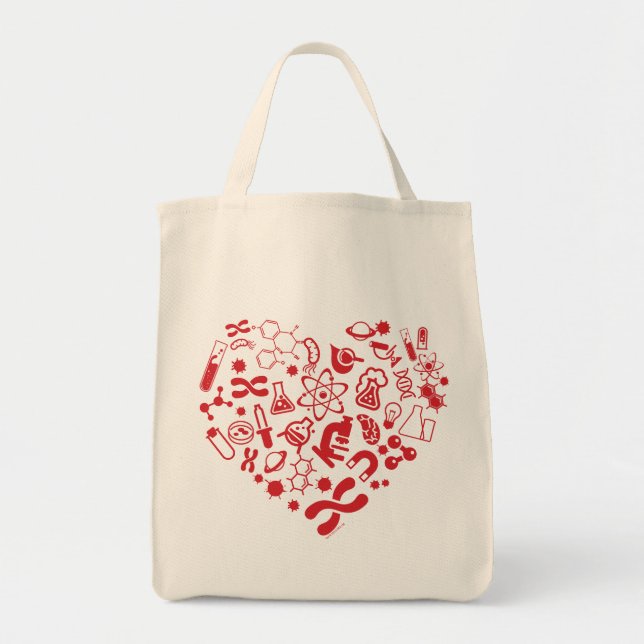 Bolsa Tote Coração do espaço e da ciência (Frente)