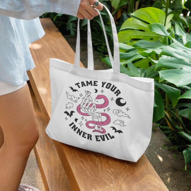 Bolsa Tote Coração do Fazer da Mão do Esqueleto (Criador carregado)
