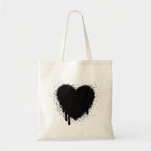 Bolsa Tote Coração do Grunge - preto