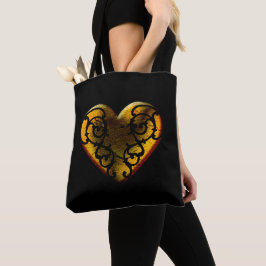 Bolsa Tote Coração Dourado do Gótico Filigree