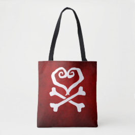 Bolsa Tote Coração e Crossbones