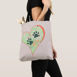 Bolsa Tote Coração e patas