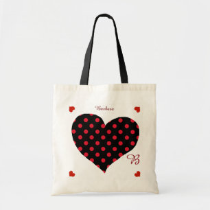 Bolsa Tote coração e pontos românticos personalizados