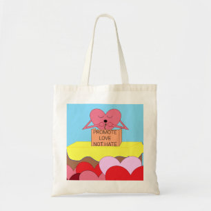 Bolsa Tote Coração Falando Sobre O Amor: Branco