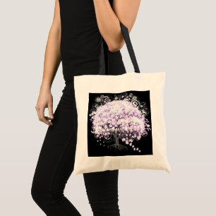 Bolsa Tote Coração Folha Lavanda Árvore Vintage Casamento Pás