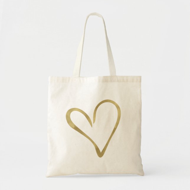 Bolsa Tote Coração Glam Dourado (Frente)