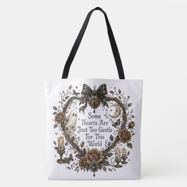 Bolsa Tote Coração Gótico Vintage (Frente)