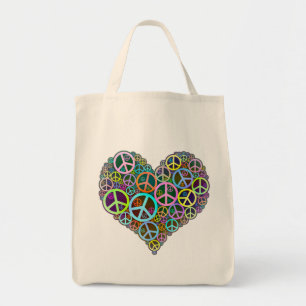 Bolsa Tote Coração legal do amor da paz