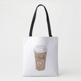 Bolsa Tote Coração Moderno Café de Script Brito