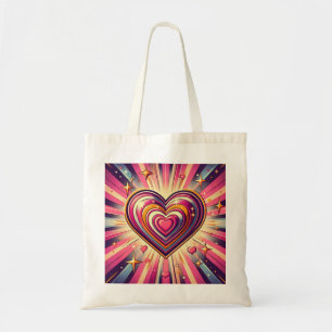 Bolsa Tote Coração/Namorados de pop art dos anos 70