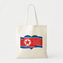 Bolsa Tote Coração Norte-Coreano Flag Kim Jong un Cote