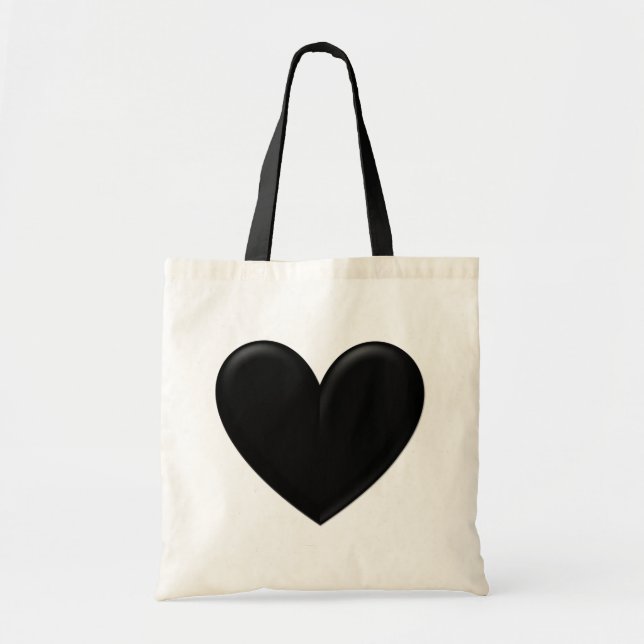 Bolsa Tote Coração Preto Puffy (Frente)