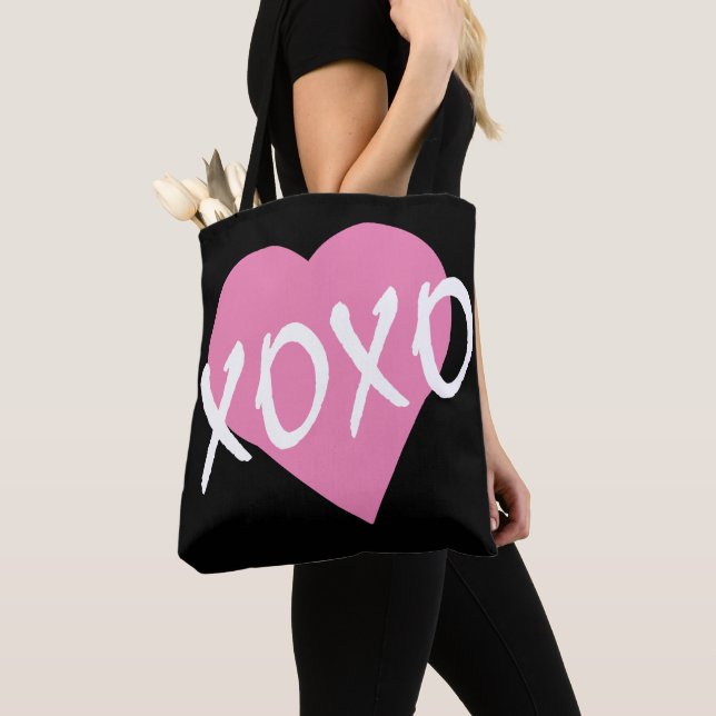 Bolsa Tote Coração Rosa XOXO (Close Up)