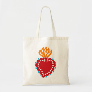 Bolsa Tote Coração Sagrado da Arte Popular Mexicana