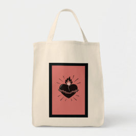 Bolsa Tote Coração Sagrado Reimaginado – Arte Simbólica Minim