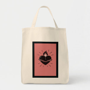 Bolsa Tote Coração Sagrado Reimaginado – Arte Simbólica Minim