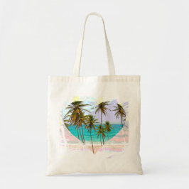 Bolsa Tote Coração tropical colorido da sacola da praia