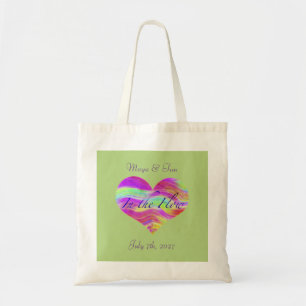 Bolsa Tote Coração Verde Rosa