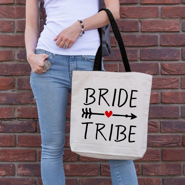 Bolsa Tote Coração Vermelho Boho Flecha Noiva Tribo (Criador carregado)