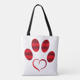 Bolsa Tote Coração Vermelho Pata