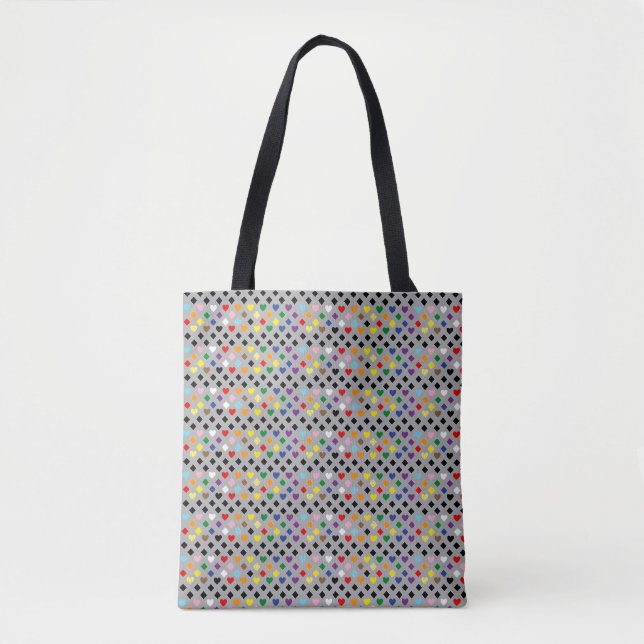 Bolsa Tote Corações Arco-Íris (Frente)