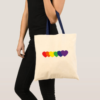 Bolsa Tote Corações Arco-Íris