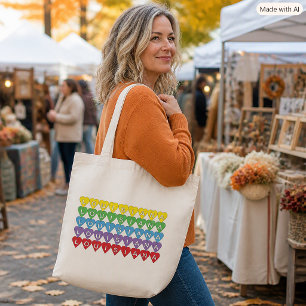 Bolsa Tote Corações Arco-íris de Louisiana Orgulho do Estado