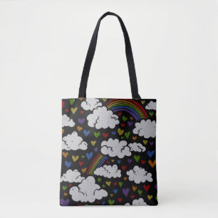 Bolsa Tote Corações Arco-Íris dos anos 80